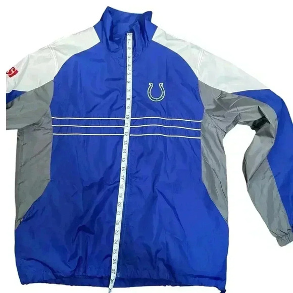 NFL Indianapolis COLTS SI  Windbreaker Jacket Size L Blue & White - Picture 5 of 6